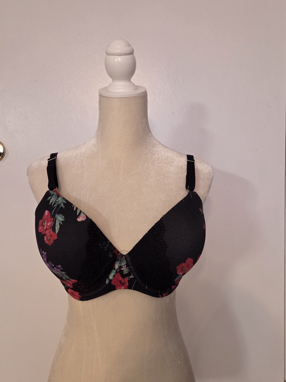 Soma Embraceable Perfect Coverage Black Floral Underwire